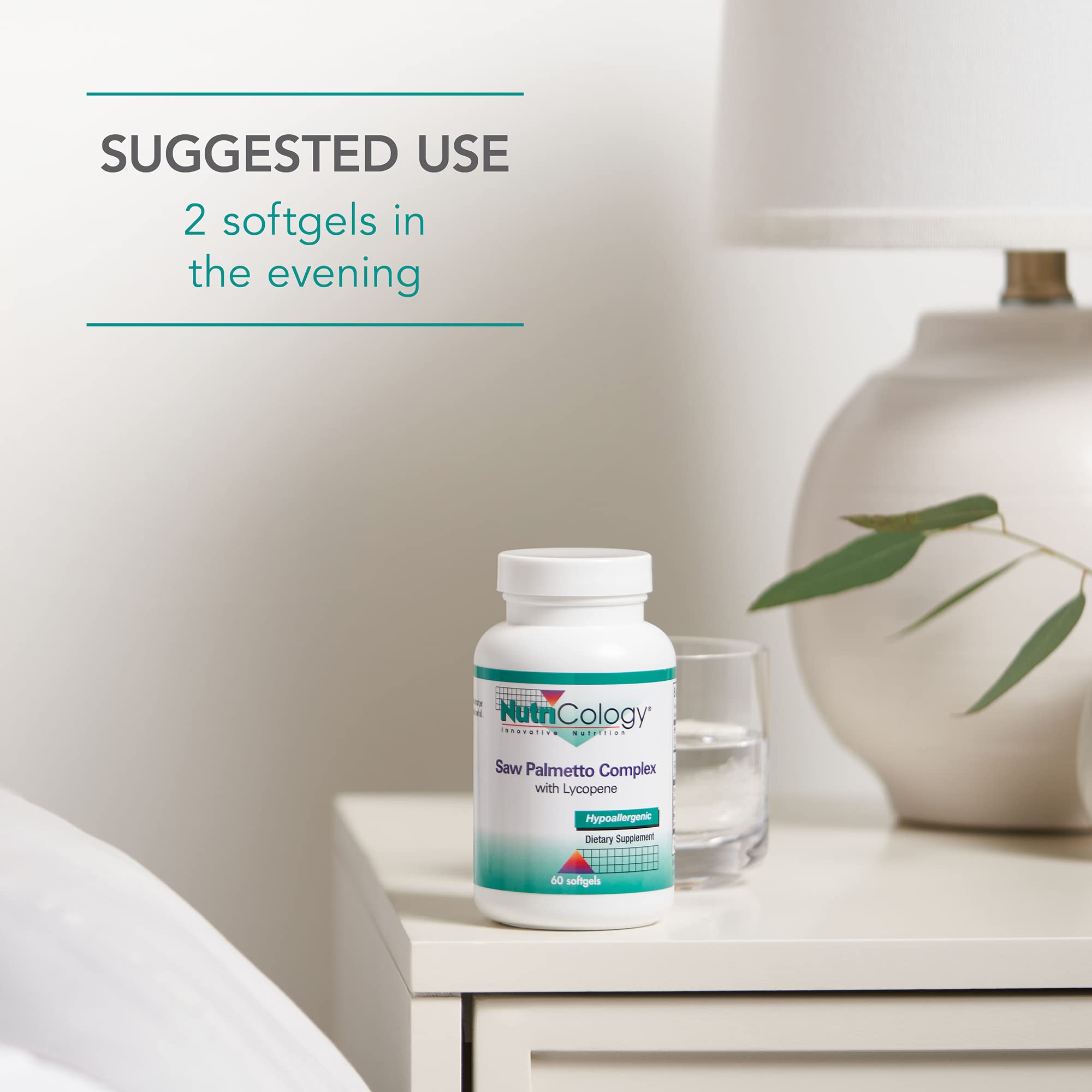 NutriCology Saw Palmetto Complex with Lyncopene - Saw Palmetto Supplement with Lycopene for Men - Prostate & Urinary Support - Hypoallergenic - 30 Servings - 60 Softgels