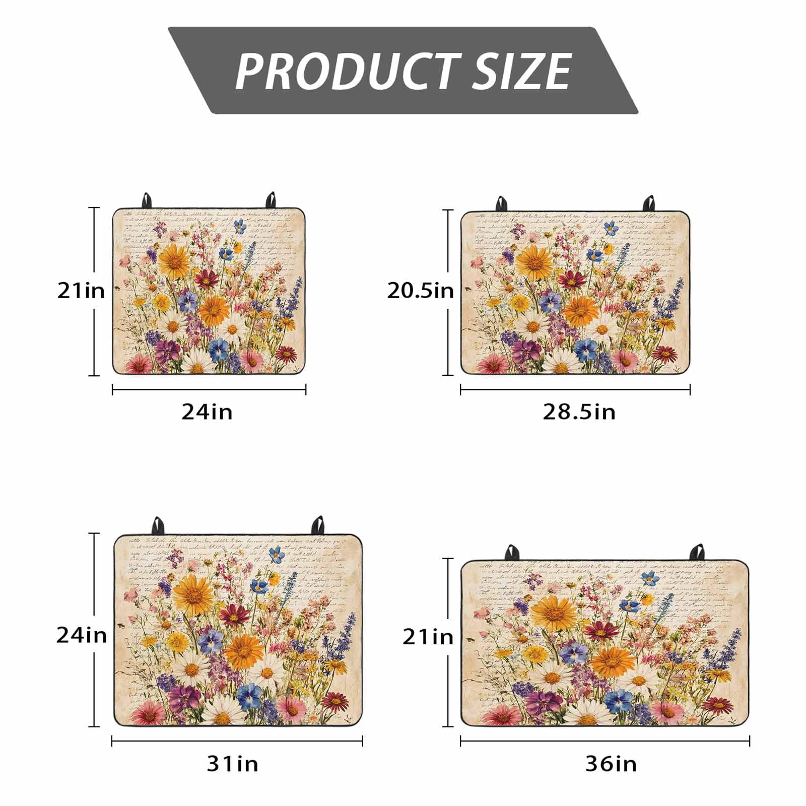 Spring Floral Stove Top Cover for Electric Stove, Heat-proof & Non Slip Glass Top Stove Cover Protector, Vintage Summer Botanical Flowers Kitchen Flat Cooktop Rubber Mat 24x21 Inches