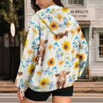 thumbnail image 3 of Uorisanigo Highland Cow Sunflower Womens Fall Hooded Sweatshirts Polyester Loose Womens Hoodies Oversized Sweatshirts Slight Stretch Fashion Fall Outfits Casual Comfy Tops Size XL, 3 of 7
