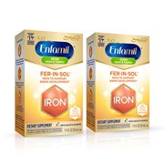 Enfamil Fer-In-Sol Iron Supplement Drops Infants & Toddlers, Brain Development, 50 mL Dropper Bottle, Pack of 2