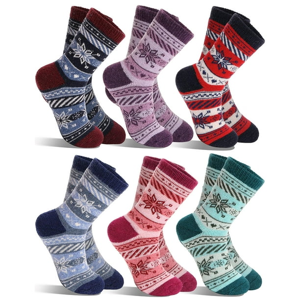 Husfou Winter Wool Socks for Kids Warm Crew Socks Thick Cozy Thermal