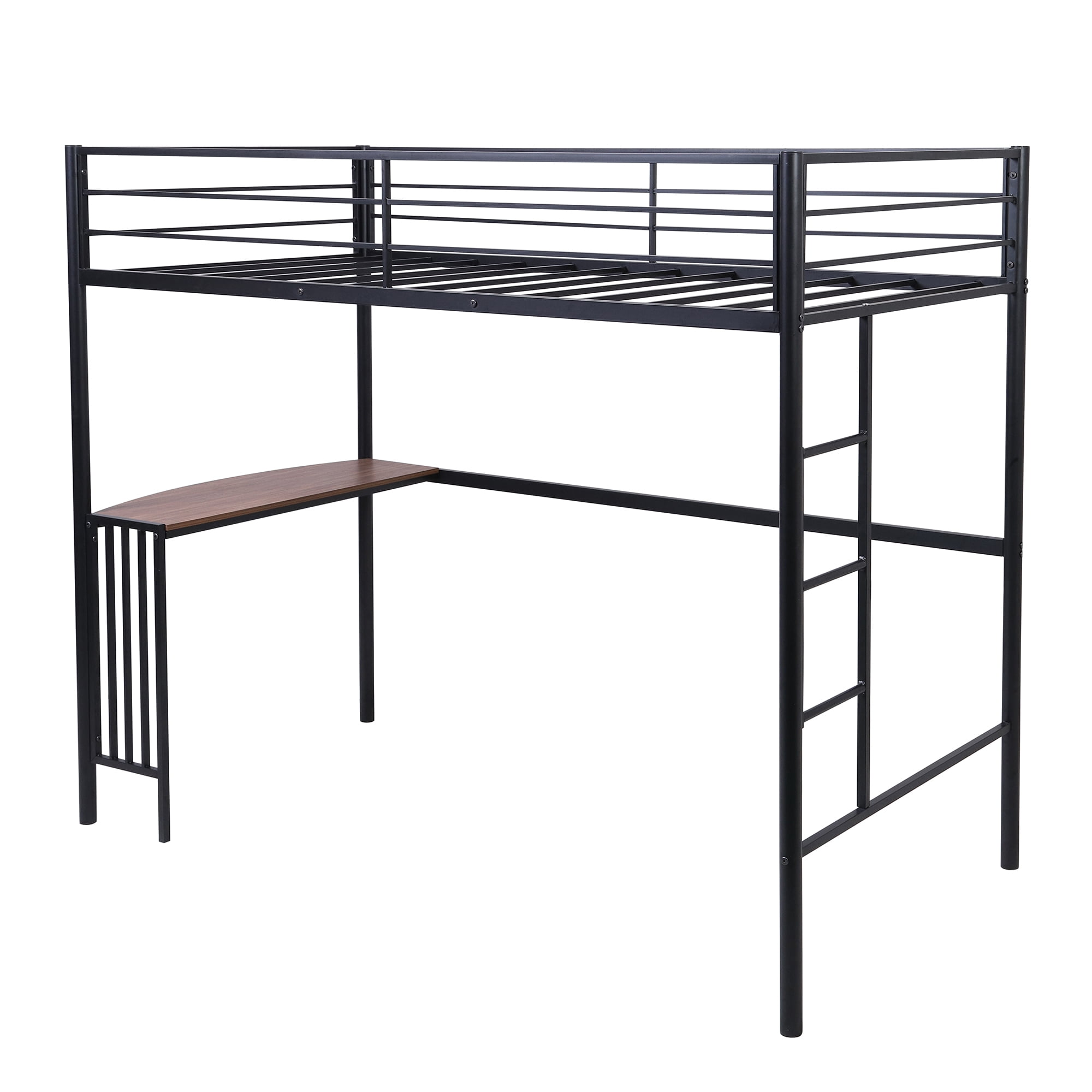 Kepooman Twin Over Full Metal Bunk Bed with Desk & Ladder for Bedroom Dorm, 78"L x 41"W x 65"H, Black Kepooman Twin Over Full Metal Bunk Bed with Desk & Ladder for Bedroom Dorm, 78"L x 41"W x 65"H, Black
