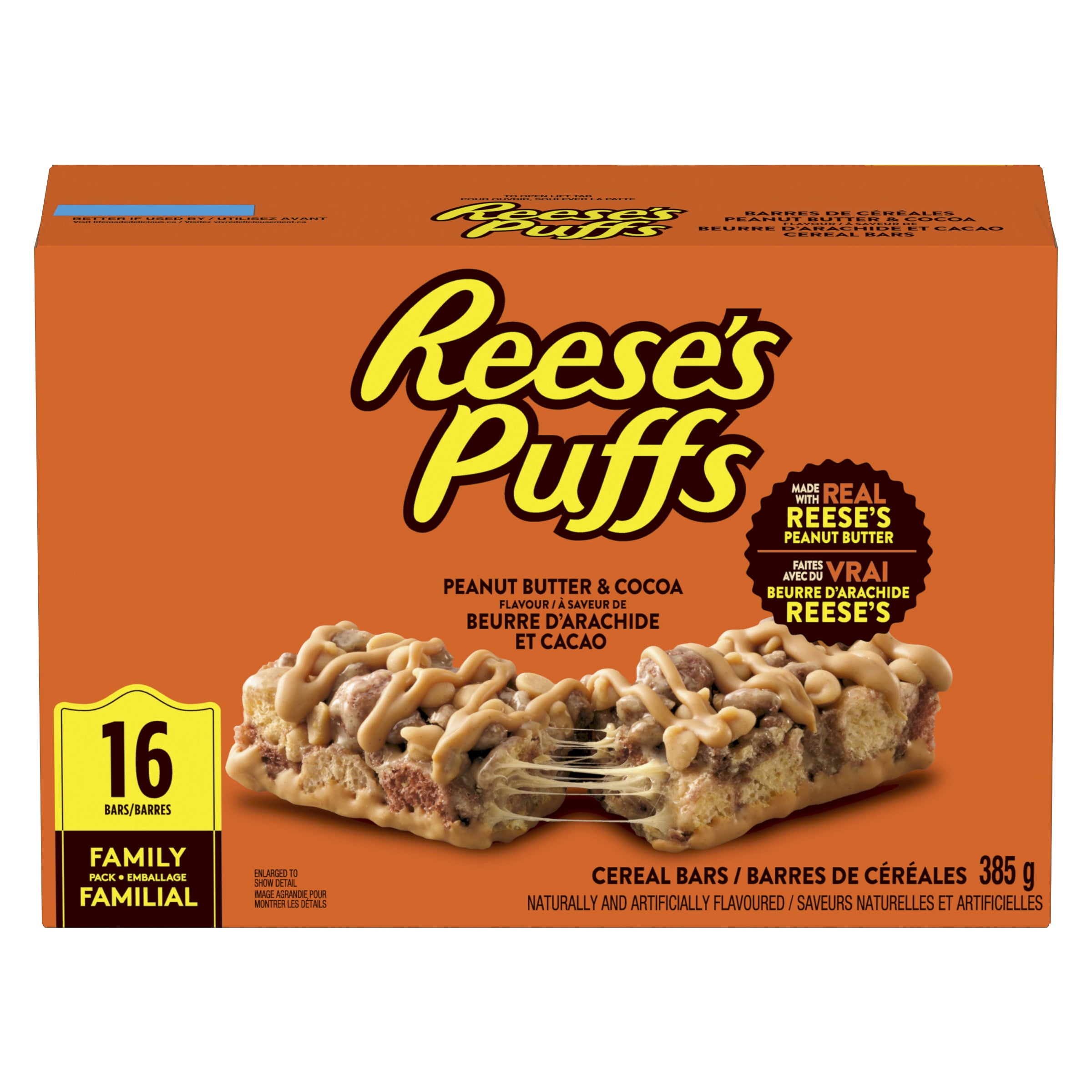 Reese's Puffs Peanut Butter & Cocoa Flavour Cereal Bars, 385 g