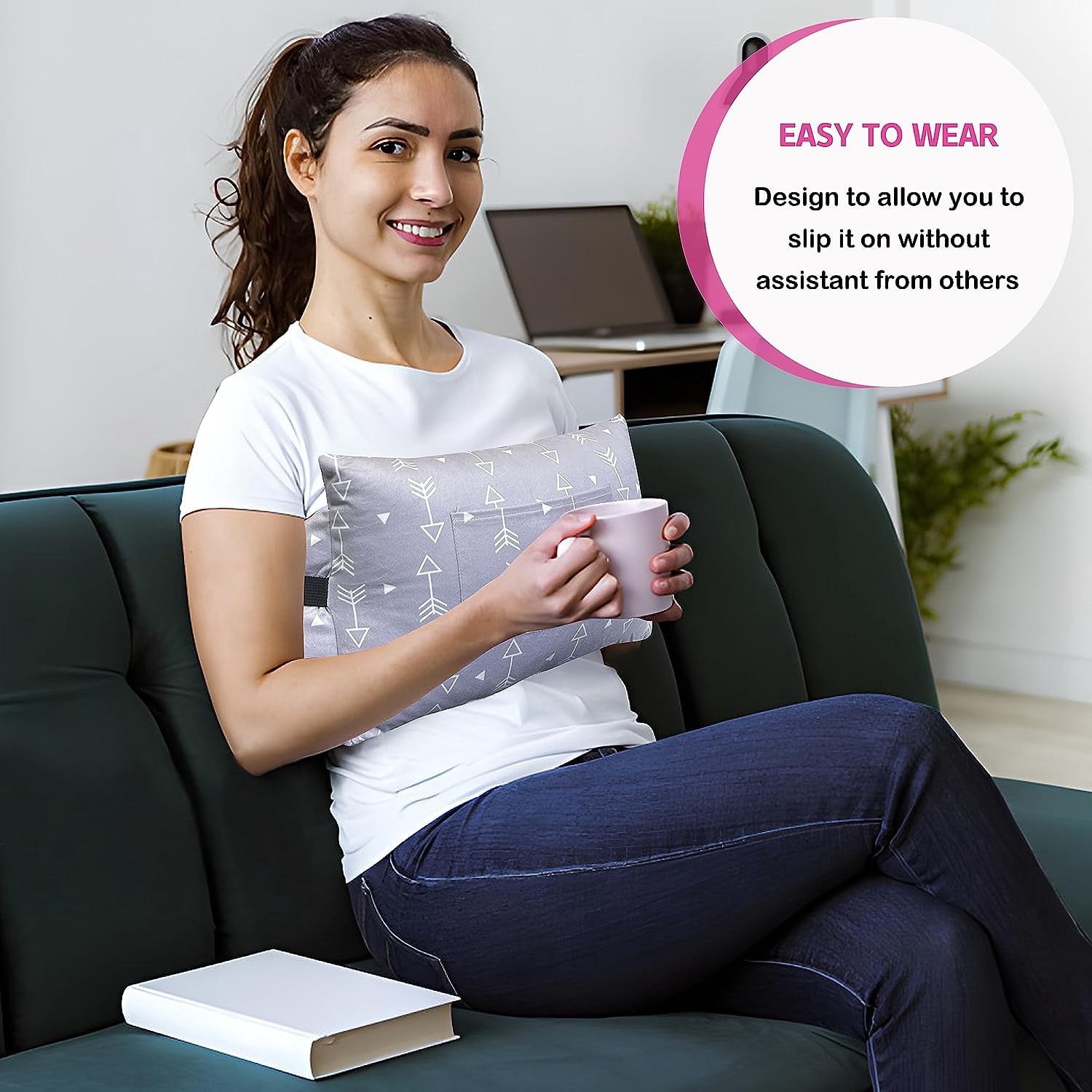 Mastectomy Pillow - Post Surgery Pillow,Breast Pillow with Pocket for Heart Pillow for Recovery Breast Reduction & Aaugmentation Patients Seatbelt Protection-Surgery Pillow Breast Cancer Gift