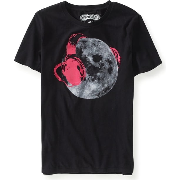 Aeropostale - Camiseta gráfica para hombre Moon Tune, color negro, XS