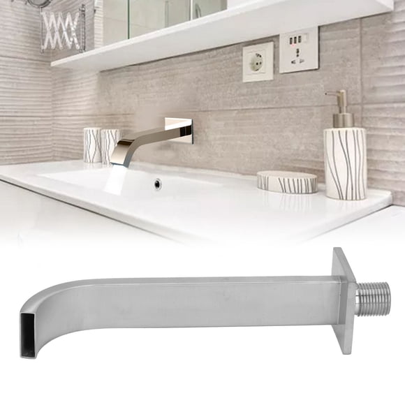 Wall Mounted Bath Faucets, DN15 Male Screw Brushed Faucet Basin Water Tap Touchless Stainless Steel Bath Taps Faucet Waterfall Bath Filler Tap
