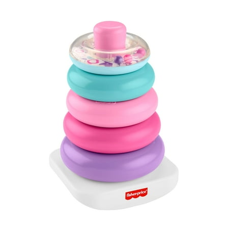 Fisher-Price Rock-a-Stack Pink Ring-Stacking Toy for Developmental Play for Baby & Toddler