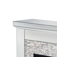 thumbnail image 3 of Benjara Electric Fireplace with Mirror Panel Framing and Stones Inlay- Silver, 3 of 7
