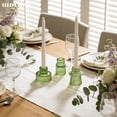 thumbnail image 6 of HIDAWN 6 Pcs Green Glass Candlestick Holders Tealight Candle Holders, Votive Candle Taper Candle Holder, 6 of 10