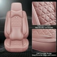 thumbnail image 5 of OTOEZ Universal Car Seat Cover Pink PU Leather 5 Seats, Front Rear Seat Protector Full Set, Waterproof Cushion Fit Most Honda Toyota Chevy Ford Nissan Vehicle Truck SUV, 5 of 11