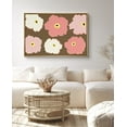 thumbnail image 2 of PixonSign Framed Canvas Print Wall Art Pink Daisies with Yellow Centers Botanical Wilderness Illustrations Modern Art Chic Colorful Multicolor Pastel for Living Room, Bedroom, Office - 24"x36" Natural, 2 of 5
