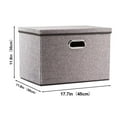 thumbnail image 3 of Large Collapsible Storage Bins with Lids, Organizer/ Bins, Sturdy Stackable, Foldable Clothing Storage for Closet, Linen Fabric Foldable Storage Boxes Organizer Containers Baskets Cube with Cover, 3 of 7