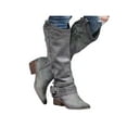 thumbnail image 1 of Woobling Ladies Comfort Pull On Shoe Walking Retro Western Cowgirl Non Slip Riding Boots Gray 4, 1 of 3