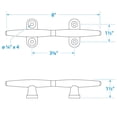 thumbnail image 5 of Seachoice Chrome-Plated Polished Cast Brass Hollow Base Yacht Cleat, 5 of 5