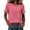Hot Pink(Womens Tops), variant on Henley Short Sleeve Tops for Women Round Neck Button Front Blouse with Ruffle Sleeve Drawstring
