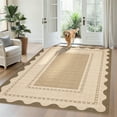 thumbnail image 5 of Garvee 10'x13' Modern Border Neutral Area Rug Living Room Rug, Washable Rug with Non Slip Backing Soft Low Pile Indoor Carpet for Bedroom Dining Room, Linen, 5 of 8