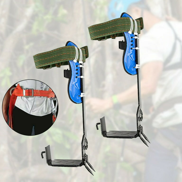 2 Gears Tree Climbing Spike Set Safety Belt Adjustable Rescue Belt