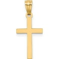 thumbnail image 4 of 14K Yellow Gold Satin Diamond-Cut Cross Pendant (25 X 11) Made In United States m1344, 4 of 6