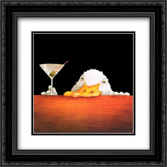 Bar Bill 2x Matted 20x24 Black Ornate Framed Art Print by Will Bullas