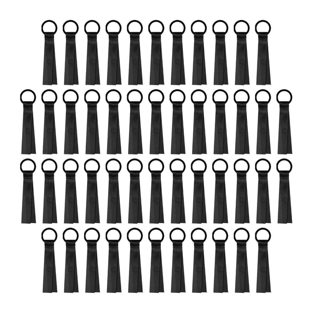 48 piezas de pompones de animadora, etiquetas de nombre, cinta de identificación, pompones de animadora Negro