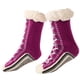 thumbnail image 3 of Calcetines Térmicos Felpa Suaves Invierno Zapatos para Interior () Púrpura, 3 of 4