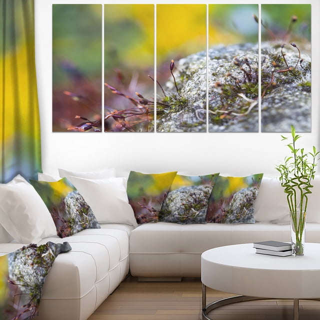 Abstract Composition of Moss Flowers - Modern Landscape Wall Art Canvas