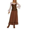 thumbnail image 2 of INSPIRE CHIC Women's Lace Up Corset Strapless Victorian Boned Bustier Corset Top Brown XL, 2 of 5