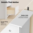 thumbnail image 3 of Homall 5 Drawer Tall Dresser for Bedroom, Wide Storage Cabinet for Living Room, Wood Chest of Drawers with Metal Handles, White, 3 of 10