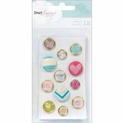 Dear Lizzy 5th & Frolic Fabric & Epoxy Brads, 12/pkg