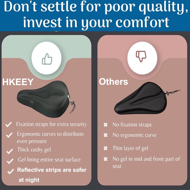 Camkey 2-in-1 Bike Seat Cover, Gel Memory Foam photo 5
