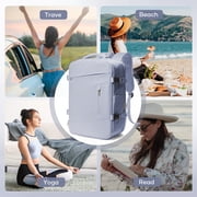 Vacpack Backpack with Vacuum Seal Travel Backpack Men, Vacuum Compression Backpack with Portable Air Pump, Vacuum Seal Carry on Backpack for Airplanes Women Laptop Airback Vac Pack Daypack Purple