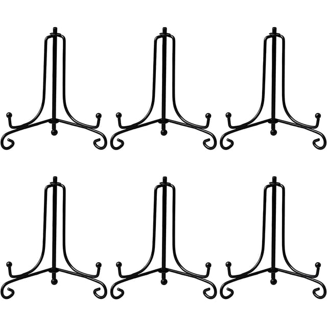 6 Pack 8" Iron Display Stand, BetterJonny Upgraded Anti-Slip Plate Display Stand for Displaying Pictures, Photo Frames, Book and Tabletop Artworks