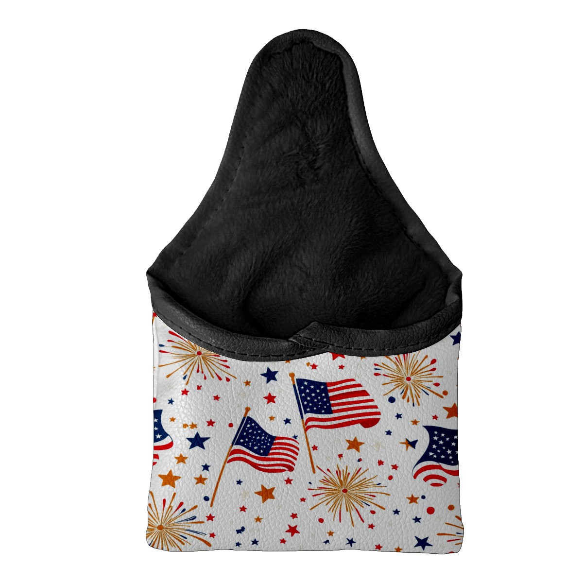 Golf Mallet Putter Cover Premium Leather Golf Putter Head Cover with Magnetic Closure Golf Cover for Men and Women National Flag Fireworks
