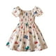 thumbnail image 1 of Odeerbi Niñas Verano Floral Princesa Vestido Plisado Puff Manga Vestidos Ruffled Manga Corta Princesa Vestido, 1 of 9