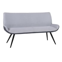 Armen Living Coronado Contemporary Bench in Brushed Gray Powder Coated Finish and Gray Fabric