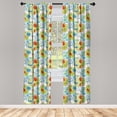 thumbnail image 3 of Ambesonne Funky Curtains, Whimsical Doodle Swirls, Pair of 28"x84", Multicolor, 3 of 5