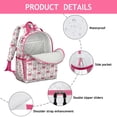 thumbnail image 4 of Pink Baseballs and Bows Pattern Backpack for School,Cute School Bag,Schoolbag with Adjustable Shoulder Straps & Padded Back,15.25"x11.5"x5.25", 4 of 5