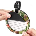 thumbnail image 2 of Cactus 2pcs PU Leather Round Bag Tags with Privacy Cover and Name ID Tag - Suitcase Tags for Travel Luggage, Handbags, Backpacks, School Bags, 2 of 6