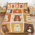 thumbnail image 6 of 3 Pcs Soft Bedding Set, Includes 1 Duvet Cover with Zipper And 2 Pillow,Shams Cartoon Cute Bear Queen(90"×90"), 6 of 8