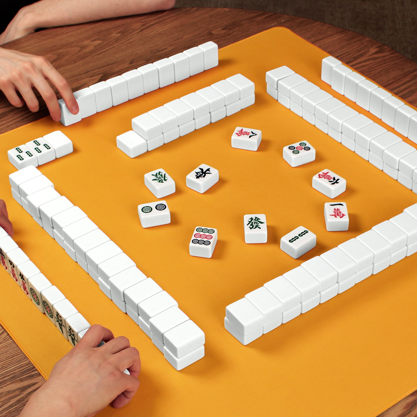 Noise Reducing Anti-Slip Table Cover Pad | Portable Game Mat for Mahjong, Poker, Cards, Dominoes with Carry Bag (Qrange)