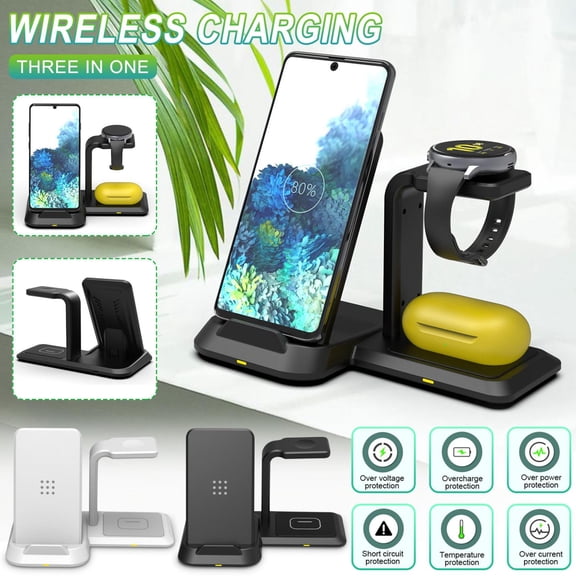 3 in 1 Wireless Charger Detachable for Series and Headphone, Watch, Wireless Charger, Wireless Charging Rack, Electronic Device Charging Station, for Daily Device Charging and Storage(Black)