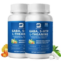 (2 Pack) GABA 5 HTP L-Theanine   Ashwagandha   Lemon Balm & Ginkgo Biloba, Support Calm, Sleep, Mood Balance, 60 Pills