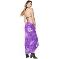 thumbnail image 3 of HAPPY BAY Women's Beachwear Summer Bikini Wraps Beach Wrap Swimwear Coverups Sarong Swim Cover up Skirt Bathing suit Swimsuit Pareo for Women One Size Purple, Floral, 3 of 4