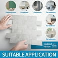 thumbnail image 6 of 10-Pack Peel and Stick Backsplash Wall Tile for Kitchen Bathroom Fireplace in Natural White, 6 of 7