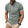 thumbnail image 2 of fatyb Men's Short Sleeve Casual Shirts Pullover Button T Shirts for Men Casual Comfy Summer Tops, 2 of 7