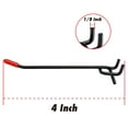 thumbnail image 3 of ONLTCO Black E-Coat Steel 4-Inch Pegboard Hooks Hanger Organizer Assortment with Red Cap, 50-Piece, 3 of 6