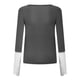 thumbnail image 5 of Mujeres sólido cuello en V manga larga encaje ahueca hacia fuera la camiseta Polluver blusa Tops Fridja FKASFK4473, 5 of 6