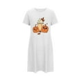 thumbnail image 5 of Sakmal Short Moomoos for Women Sleep Plus Size White Comfy Halloween Night dress Pumpkin Print Short Sleeve Nightgowns for Women, 5 of 5