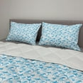 thumbnail image 2 of Nautical Comforter & Sham Bedding Set, Continuous Outline Ocean Waves Swirling with Foam Stormy Summer Surf Pattern, 3 pcs Duvet Set Microfiber Filling Quilt, 5 Sizes, Sky Blue White, by Ambesonne, 2 of 4