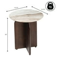 thumbnail image 5 of JONATHAN Y Naomi 18" Rustic Minimalist Marble/Wood X-Base Accent Table, White Marble/Walnut Wood, END5002A, 5 of 7